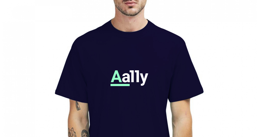 Aally logo op zwart t-shirt