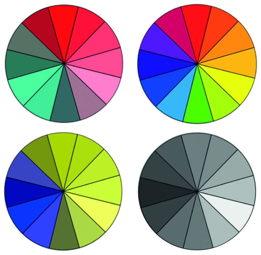 Verschillende kleurenpaletten kleurenblindheid