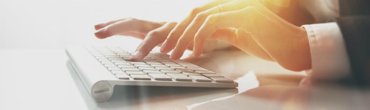 close-up of somebody using a keyboard