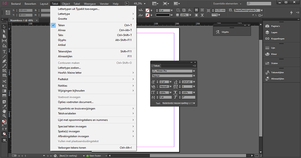 Screenshot of the path Language Settings in InDesign